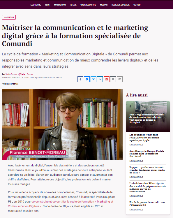 Maîtriser la communication et le marketing digital grâce à la formation spécialisée de Comundi