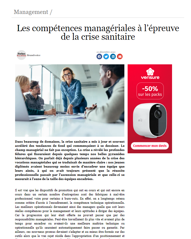 Les compétences managériales à l’épreuve de la crise sanitaire