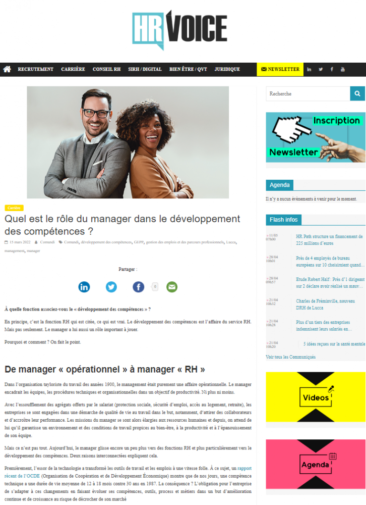 Quel est le rôle du manager dans le développement des compétences ?