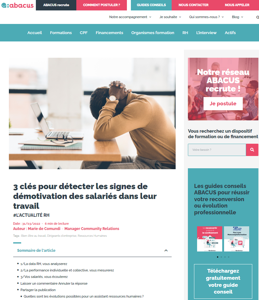 3 clés pour détecter les signes de démotivation des salariés dans leur travail