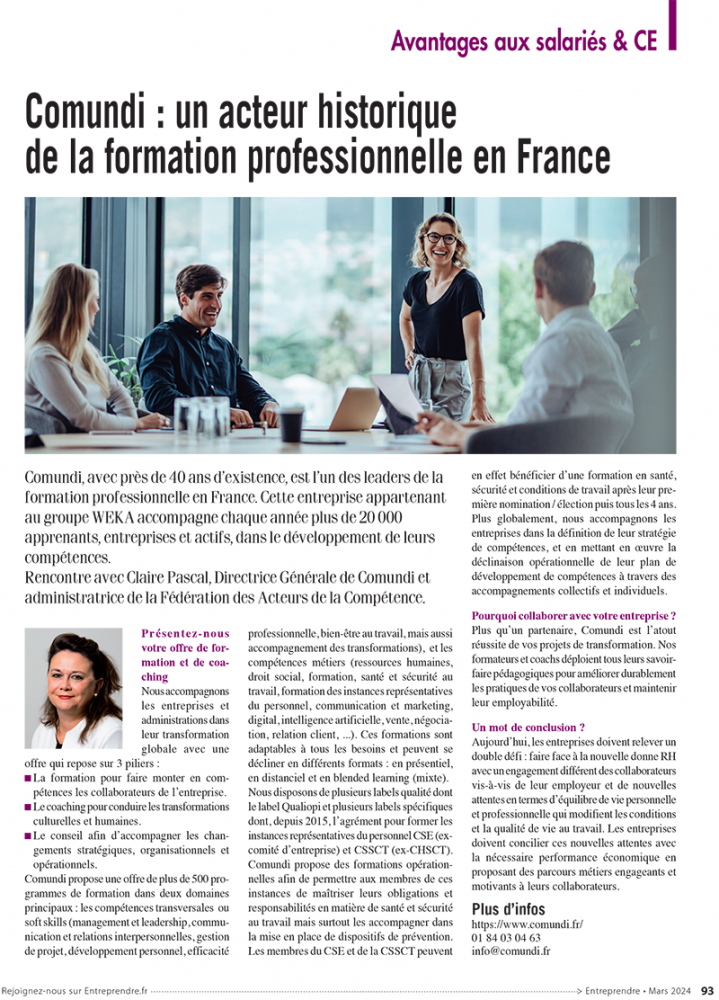 Comundi : un acteur historique de la formation professionnelle en France